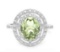 Huge Double Halo Green Amethyst And White Sapphire Statement Ring In Sterling Silver