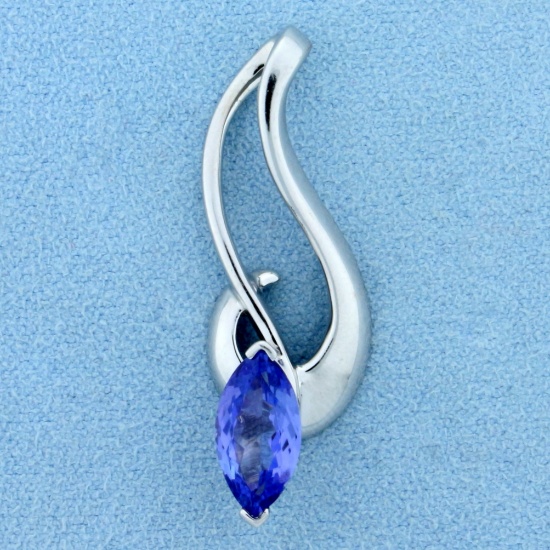 2ct Tanzanite Slide Or Pendant In 14k White Gold