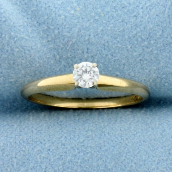 Diamond Solitaire Engagement Or Promise Ring In 14k Yellow Gold
