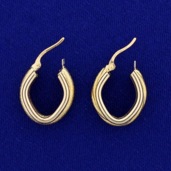Unique Designer Hoop Earrings In 18k Yellow Gold