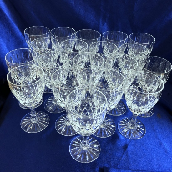 19-piece Set Royal Brierley Gainsborough Cut Crystal Claret Wine Glasses