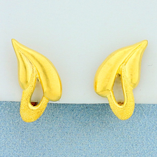 Designer Abstract Design Earrings In 22k Yellow Gold