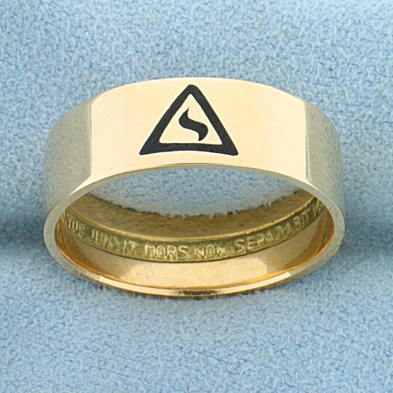 14th Degree Scottish Rite Masonic Ring In 14k Yellow Gold