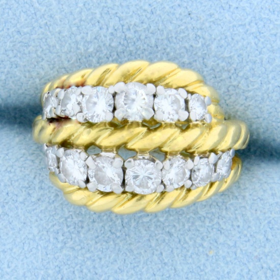 Vintage Van Cleef & Arpels 1ct Tw Diamond Ring In 18k Yellow Gold