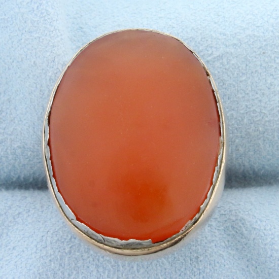 Antique Carnelian Statement Ring In 14k Rose Gold