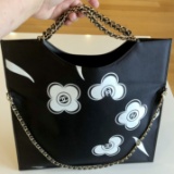 Genuine Chanel 3-in-1 Camellia Silk Tote Clutch Shoulder Bag