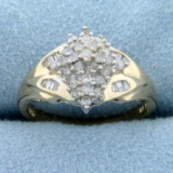 1/2ct Tw Diamond Cluster Ring In 10k Yellow Gold