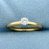 Diamond Solitaire Engagement Or Promise Ring In 14k Yellow Gold