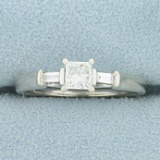 Certified 1/2ct Tw Diamond Engagement Ring In 14k White Gold