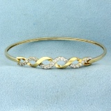 1/2ct Tw Diamond Bangle Bracelet In 10k Yellow Gold