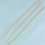 18 Inch Wheat Link Chain Necklace In 14k Yellow Gold