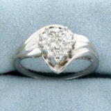Diamond Illusion Style Ring In 10k White Gold