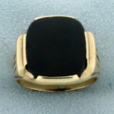 Vintage Onyx Ring In 10k Yellow Gold