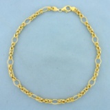Italian Made 16 Inch Byzantine Link Chain Necklace In Gold Plated Sterling Silver