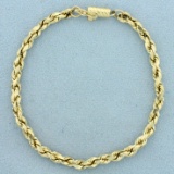 7 1/2 Inch Rope Style Chain Bracelet In 14k Yellow Gold