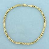 8 1/2 Inch Figaro Rope Link Anklet In 14k Yellow Gold