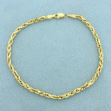 7 1/4 Inch Rope Style Chain Bracelet In 14k Yellow Gold