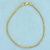 Italian Made 9 Inch Foxtail Link Anklet In K Yellow Gold