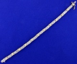 2ct Tw Diamond Kisses Style Tennis Bracelet In 10k White And Yellow Gold