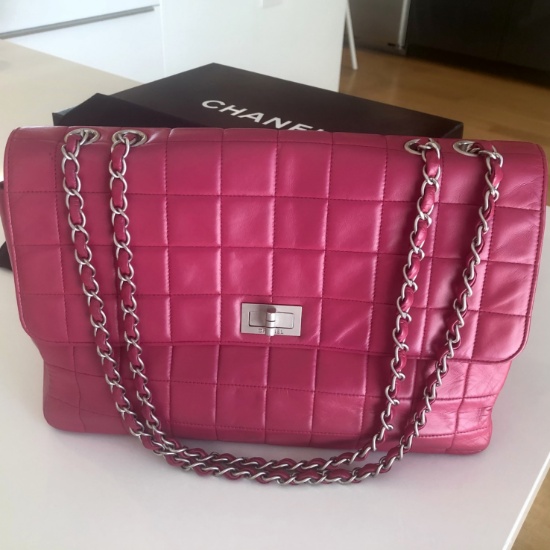 Genuine Chanel Bag Rare Jumbo Hot Pink