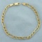 Italian Made 7 1/4 Inch Figaro Link Chain Bracelet In 14k Yellow Gold