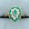 1ct Tw Emerald And Diamond Ring In 14k Yellow Gold