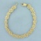 7 Inch Diamond Cut Designer Link Bracelet In 10k Yellow Gold