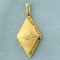 Vintage Diamond Locket Pendant In 14k Yellow Gold