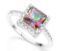 1.5ct Mystic Topaz Halo Ring In Sterling Silver