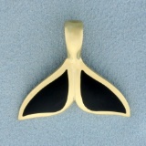 Whale Tail Pendant In 14k Yellow Gold