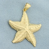 Diamond Cut Starfish Pendant In 14k Yellow Gold