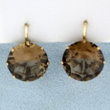 20ct Tw Smoky Topaz Statement Earrings In 14k Yellow Gold