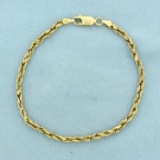 7 1/2 Inch Rope Style Chain Bracelet In 14k Yellow Gold