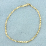 7 Inch Rope Style Chain Bracelet In 14k Yellow Gold
