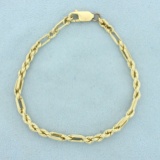 8 Inch Figaro Rope Link Bracelet In 14k Yellow Gold