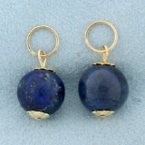 Lapis Lazuli Hoop Earring Enhancers In 14k Yellow Gold