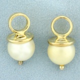 Vintage Pearl Hoop Earring Enhancers In Gold Plated Sterling Silver