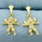 Cherub Dangle Earrings In 14k Yellow Gold