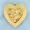 Nature Design Multi-gemstone Large Heart Pendant In 14k Yellow Gold