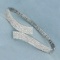 4ct Tw Diamond Bypass Style Bangle Bracelet In 14k White Gold