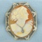 Vintage Cameo Pin In 14k White Gold