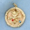 School Graduation Pendant Or Charm In 14k Yellow Gold