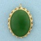 18ct Jade Pendant Or Pin In 14k Yellow Gold