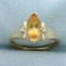 Citrine And Diamond Ring In 10k Yellow Gold