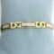 Designer Two Tone Bar Design Bracelet In 14k Yellow And White Gold