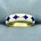 Vintage Enamel Band Ring In 14k Yellow Gold