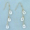 Crystal Teardrop Dangle Earrings In 10k Yellow Gold