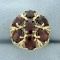 10ct Garnet Target Ring In 10k Yellow Gold