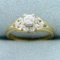 Vintage 1/3ct Tw Diamond Ring In 14k Yellow Gold