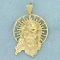 Diamond Cut Jesus Christ Pendant In 14k Yellow Gold